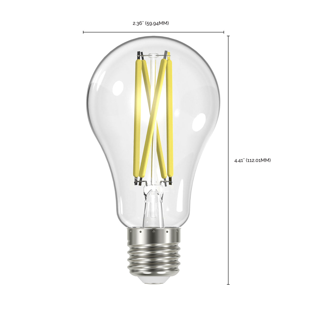 12.5 Watt A19 LED Filament - Clear - Medium Base - 5000K - 90 CRI - 120 Volt