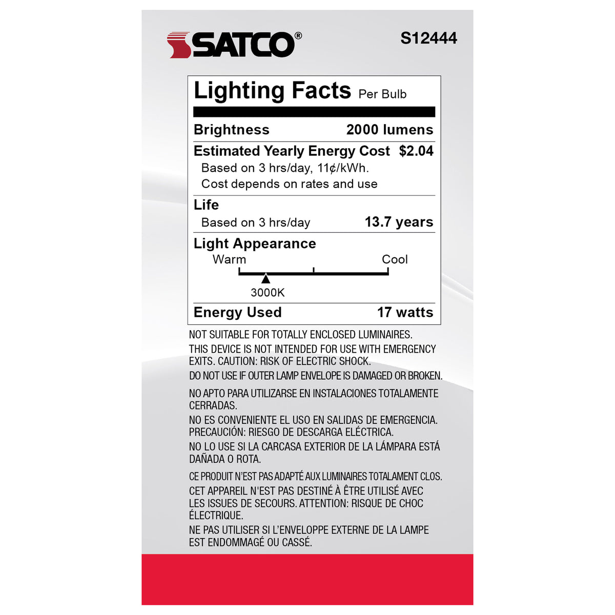 17 Watt - A21 LED - Frost Finish - Medium Base - 3000K - 120 Volt