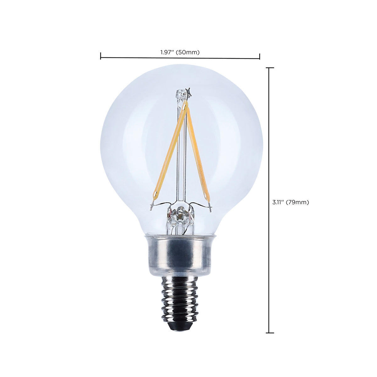 4 Watt G16.5 LED - Candelabra Base - Clear - 3500K CCT - 120 Volt