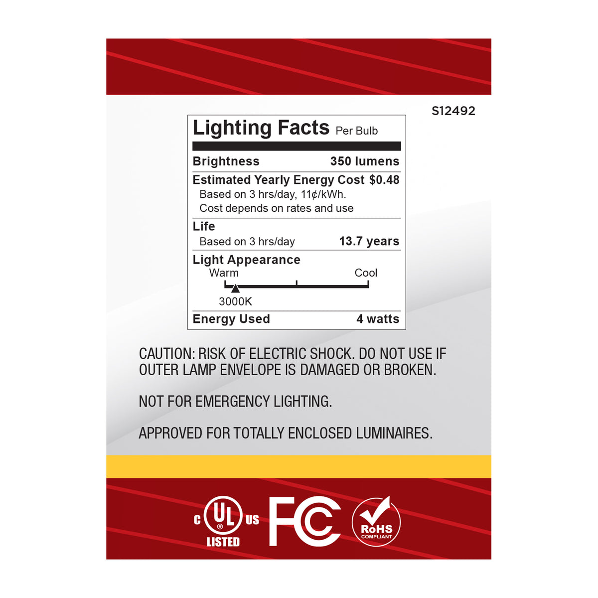 4 Watt B11 LED - Candelabra Base - Clear - 3000K CCT - 120 Volt - 10-pk