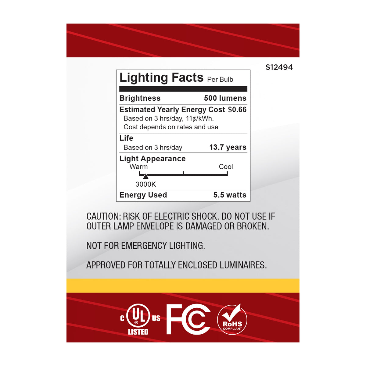 5.5 Watt B11 LED - Candelabra Base - Clear - 3000K CCT - 120 Volt - 10-pk
