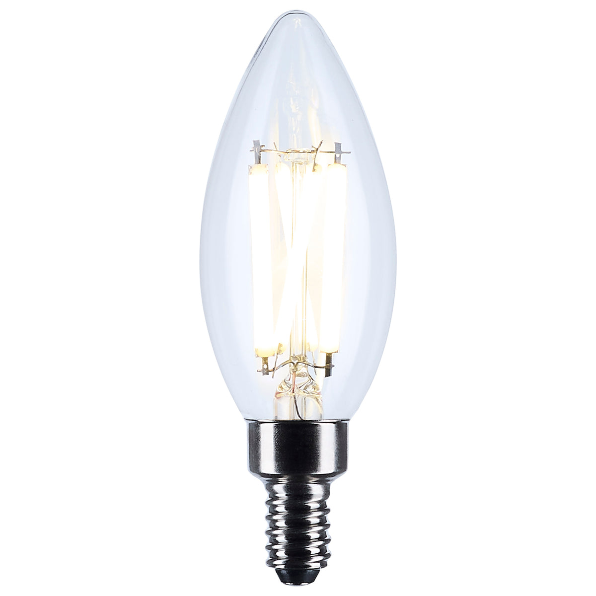 8 Watt B11 LED - Candelabra Base - Candle-Tip - Clear - 3500K CCT - 120 Volt