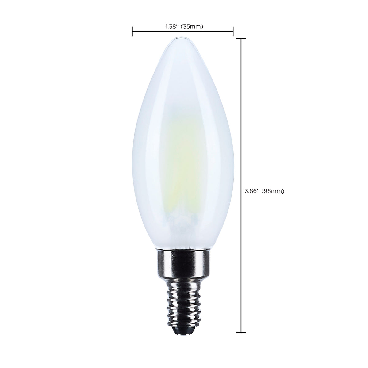 8 Watt B11 LED - Candelabra Base - Candle-Tip - Frost Finish - 4000K CCT - 120 Volt
