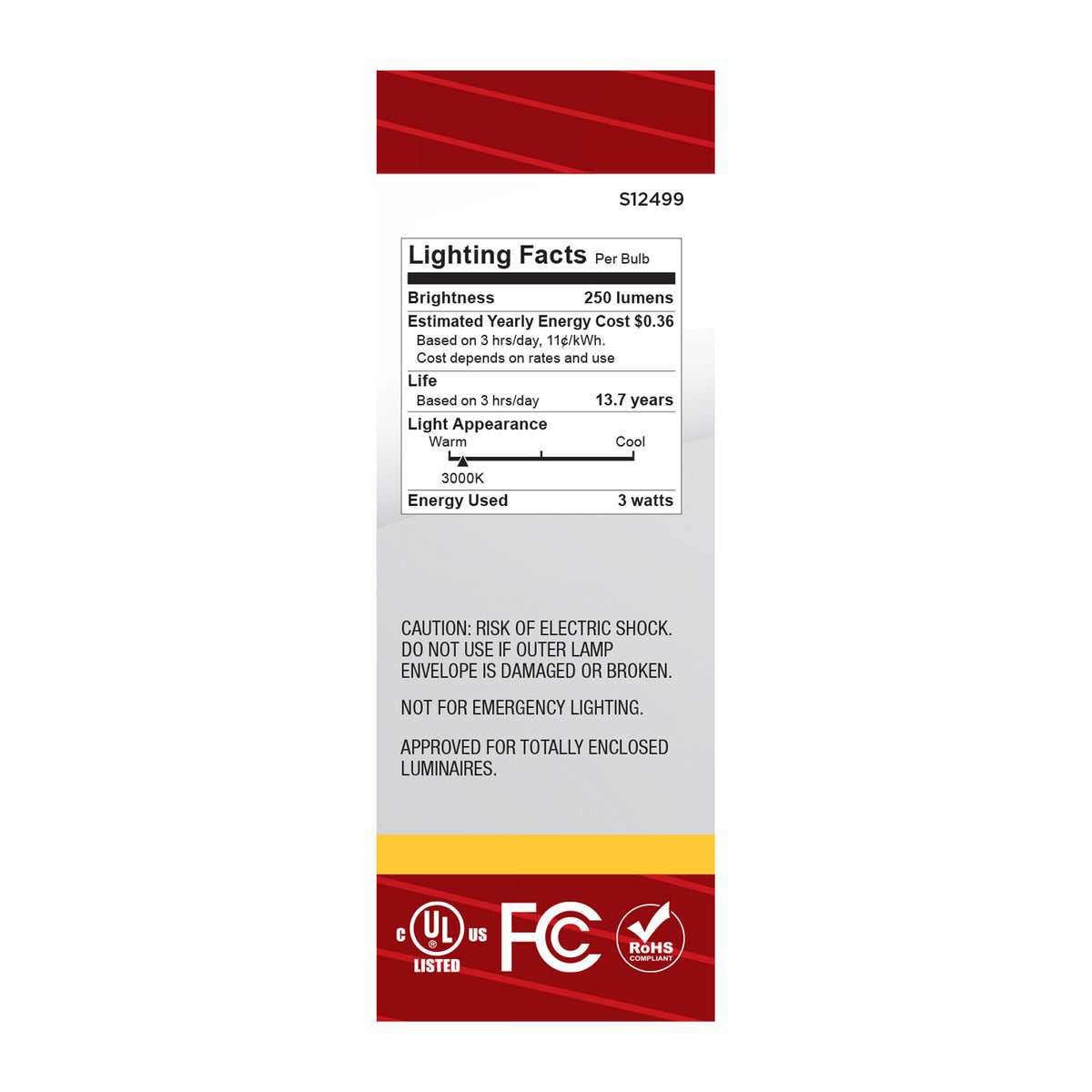 3 Watt B11 LED - Medium Base - Clear - 3000K CCT - 120 Volt