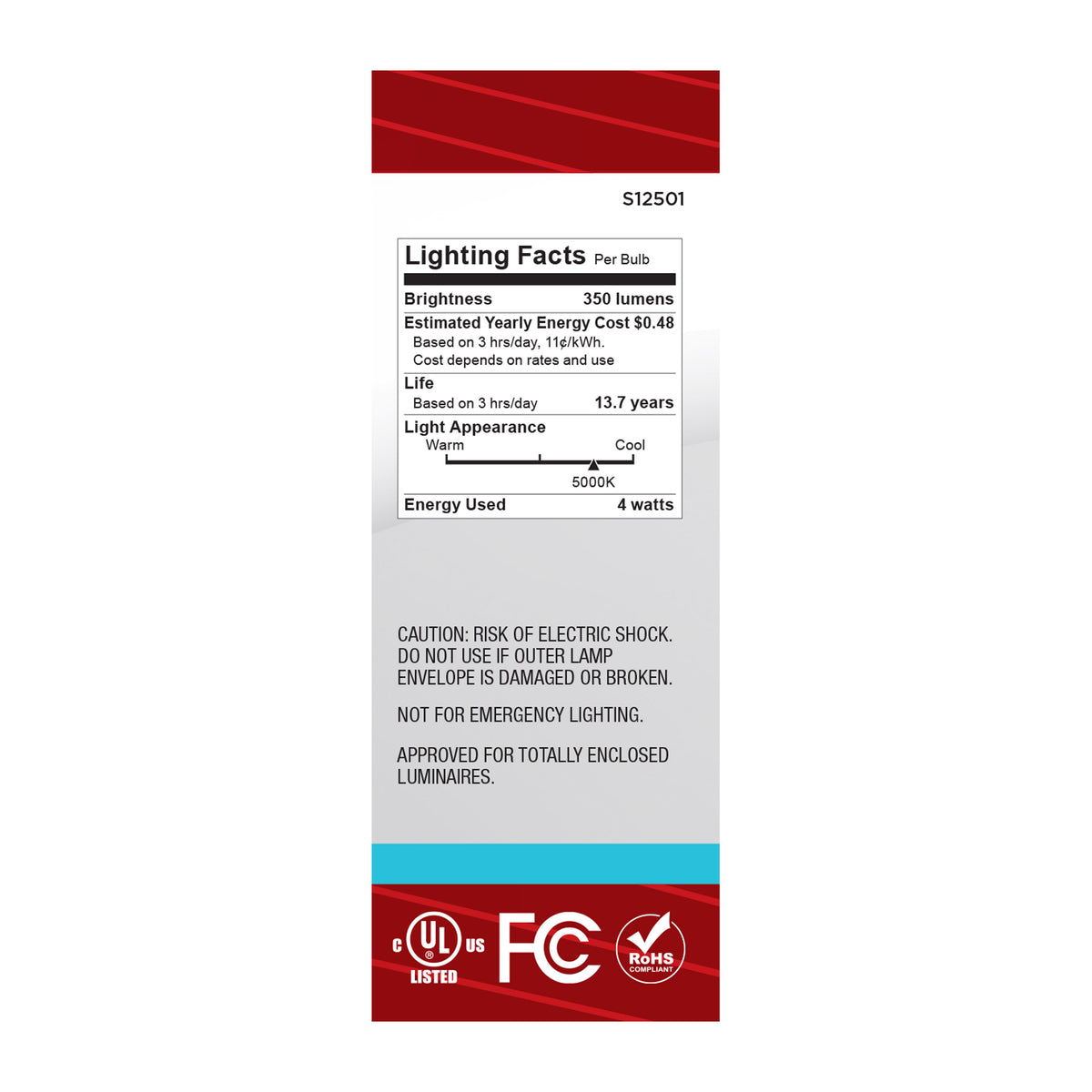 4 Watt B11 LED - Medium Base - Clear - 5000K CCT - 120 Volt