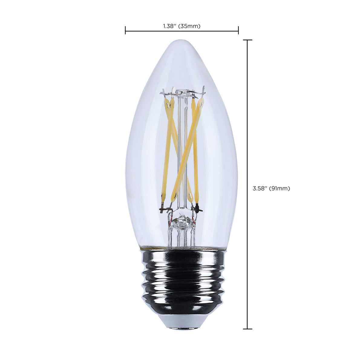 4 Watt B11 LED - Medium Base - Clear - 5000K CCT - 120 Volt