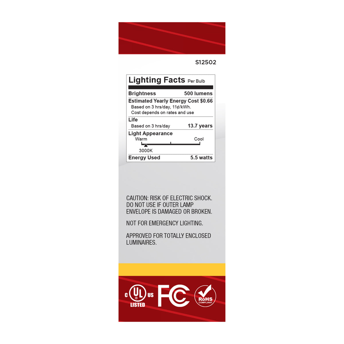 5.5 Watt B11 LED - Medium Base - Clear - 3000K CCT - 120 Volt