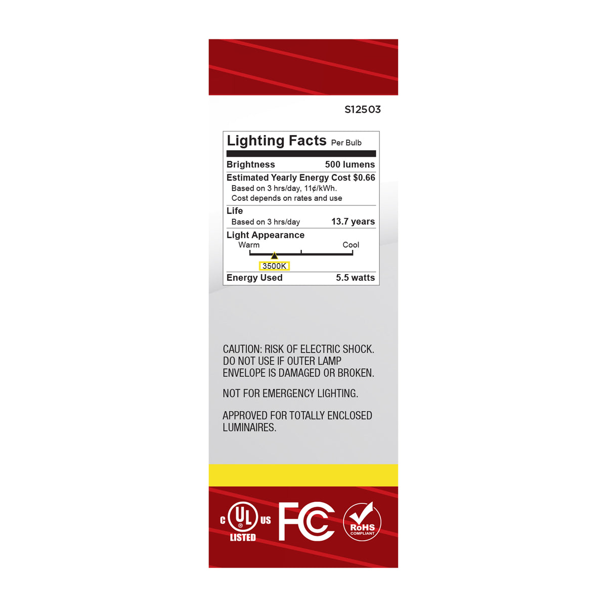 5.5 Watt B11 LED - Medium Base - Clear - 3500K CCT - 120 Volt
