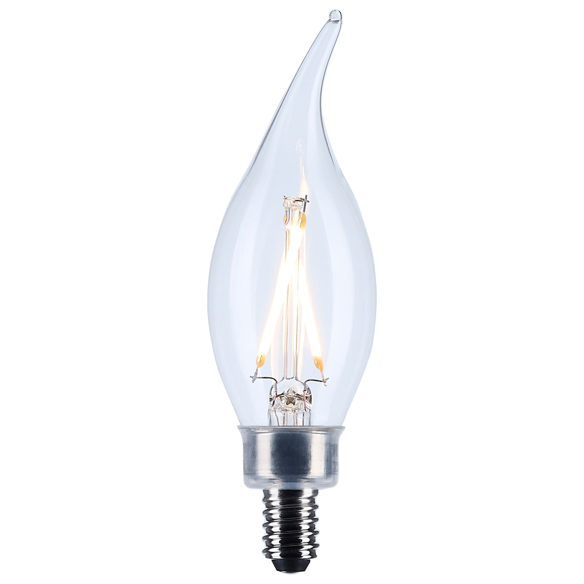 3 Watt CA10 LED - Candelabra Base - Clear - 3000K CCT - 120 Volt