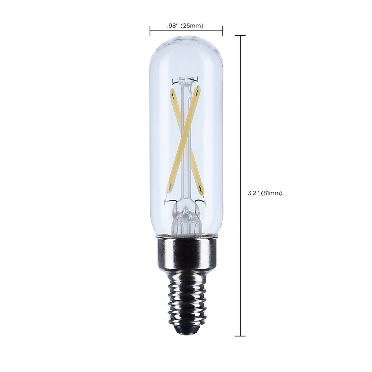 2.8 Watt T6 LED - Candelabra Base - Clear - 3000K CCT - 120 Volt