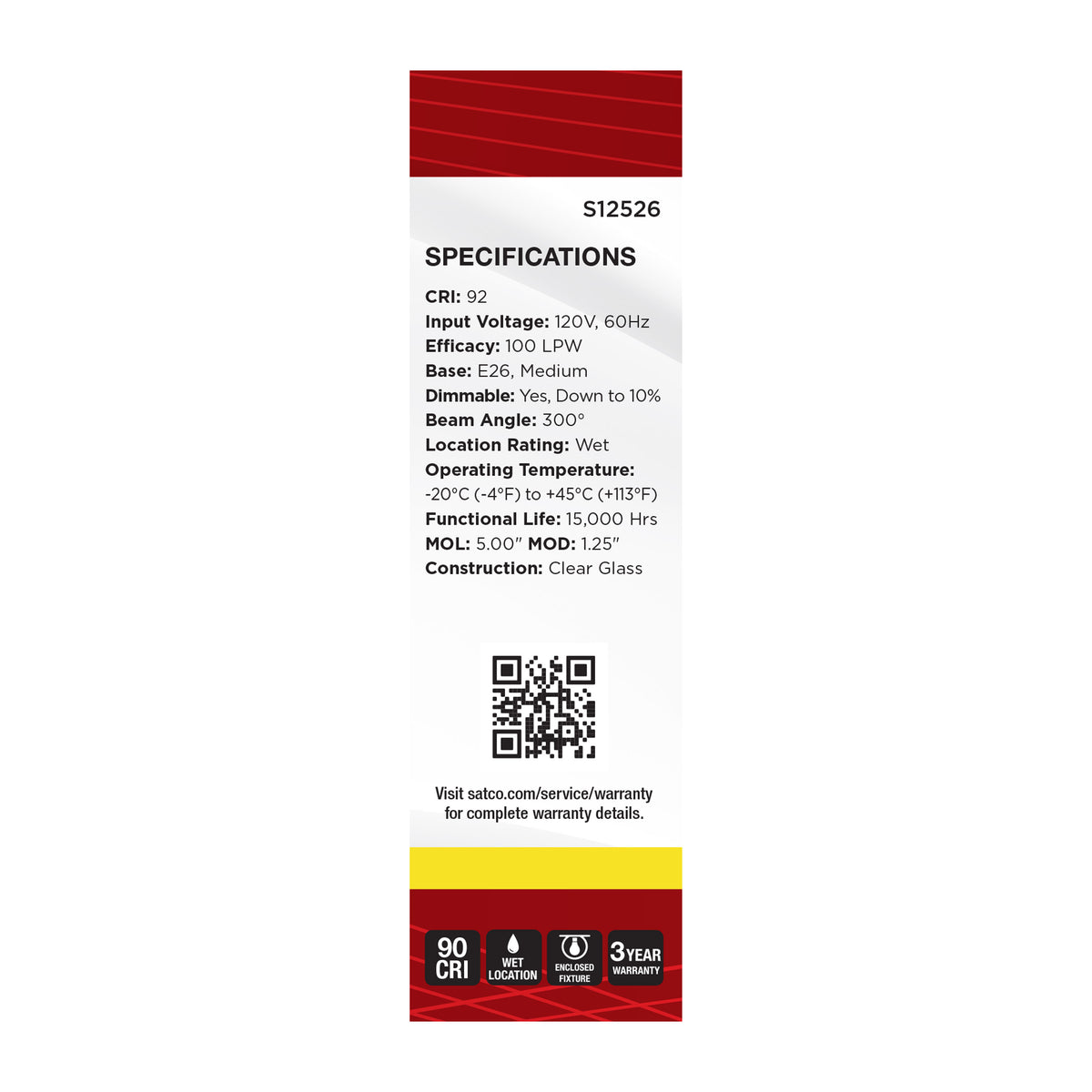 8 Watt T10 LED - Medium Base - Clear - 4000K CCT - 120 Volt