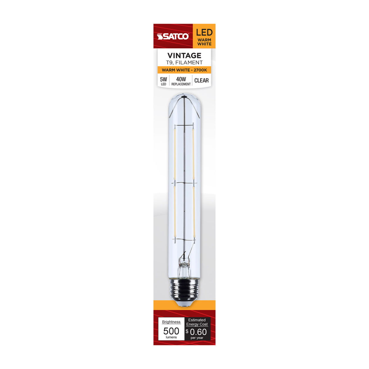 5 Watt T9 LED - Medium Base - Clear - 2700K CCT - 120 Volt