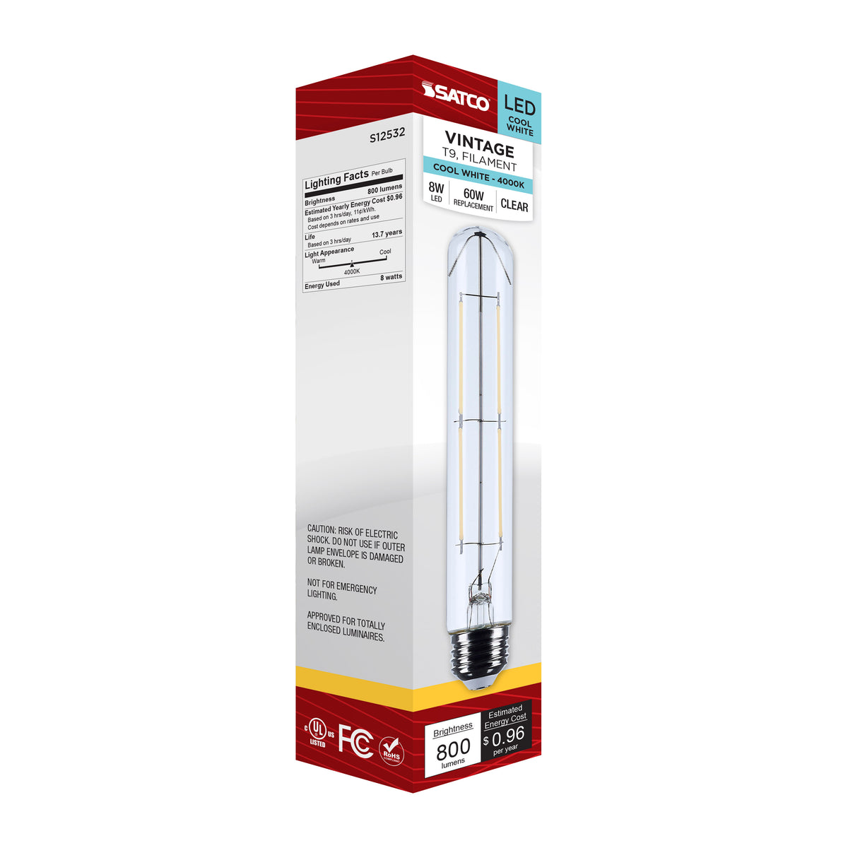 8 Watt T9 LED - Medium Base - Clear - 4000K CCT - 120 Volt
