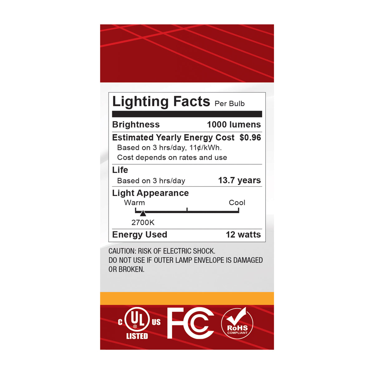 12 Watt A19 LED - Medium Base - 2700K CCT - Gold Crown - 100 Watt Replacement