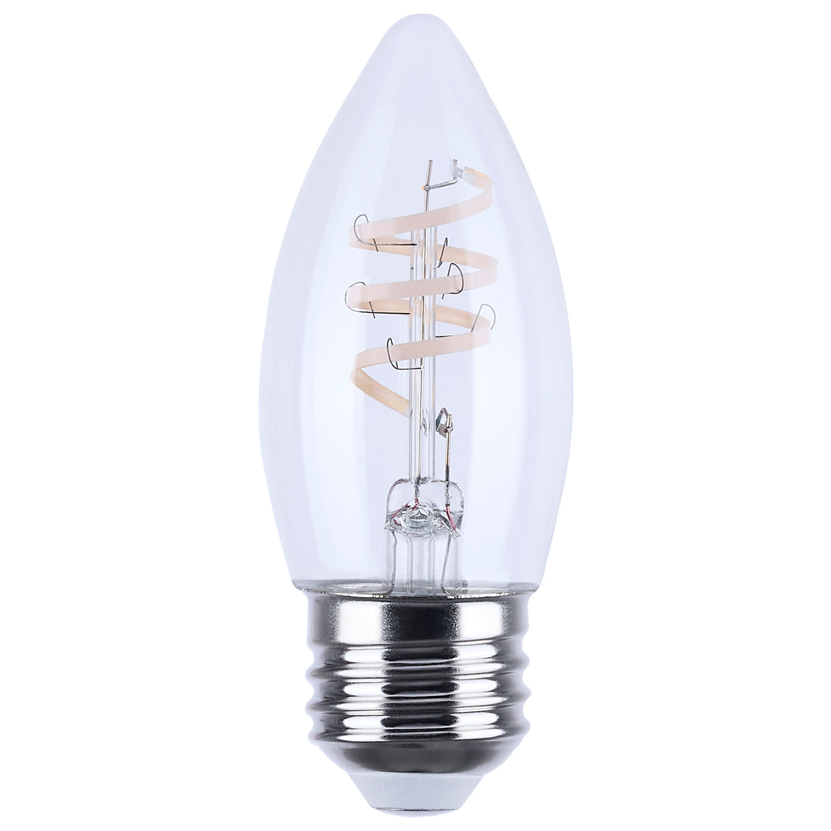 4 Watt B11 LED - Reminiscent - Flex Gray Coil Filament - E26 - 2700K - 120 Volt bulb or fixture view