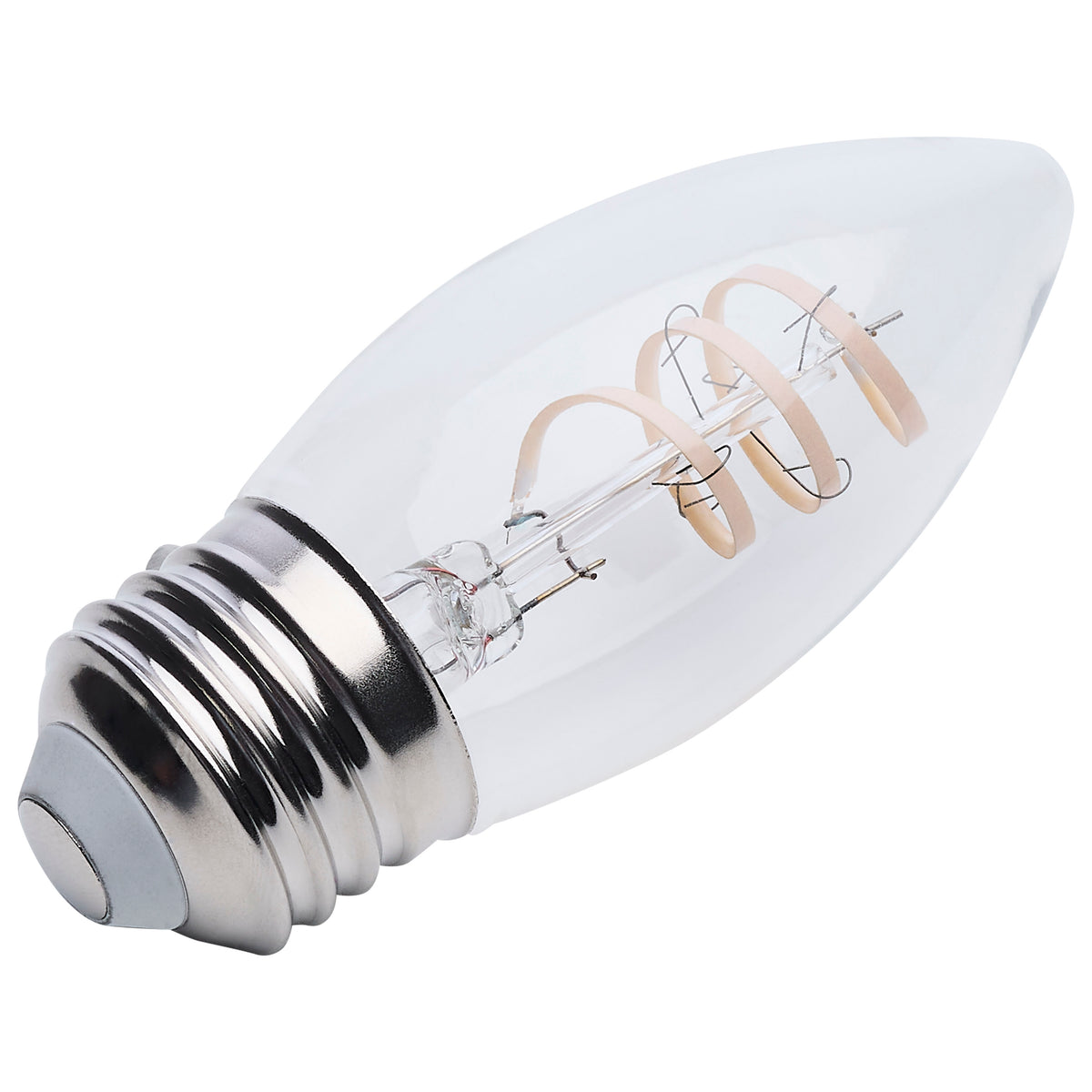 4 Watt B11 LED - Reminiscent - Flex Gray Coil Filament - E26 - 2700K - 120 Volt