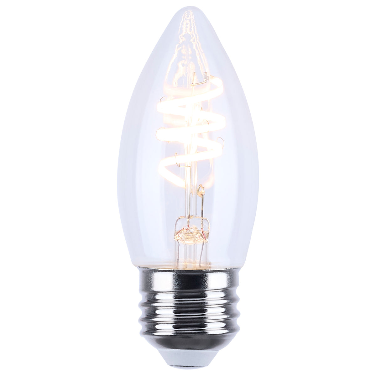 4 Watt B11 LED - Reminiscent - Flex Gray Coil Filament - E26 - 3000K - 120 Volt
