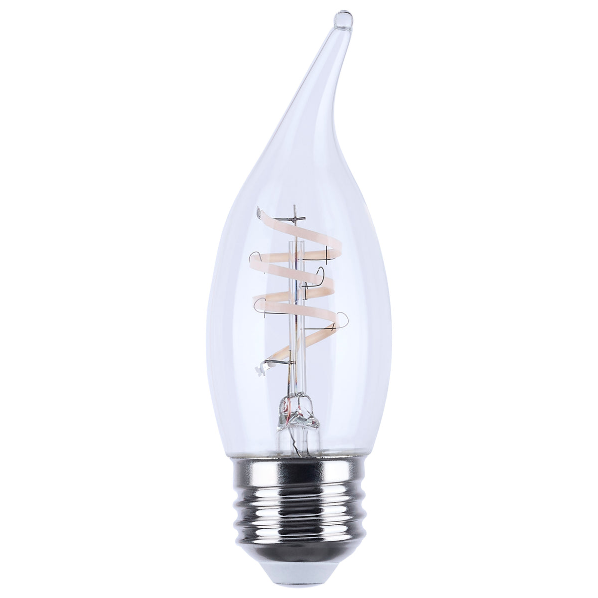 4 Watt CA11 LED - Reminiscent - Flex Gray Coil Filament - E26 - 2700K - 120 Volt bulb or fixture view
