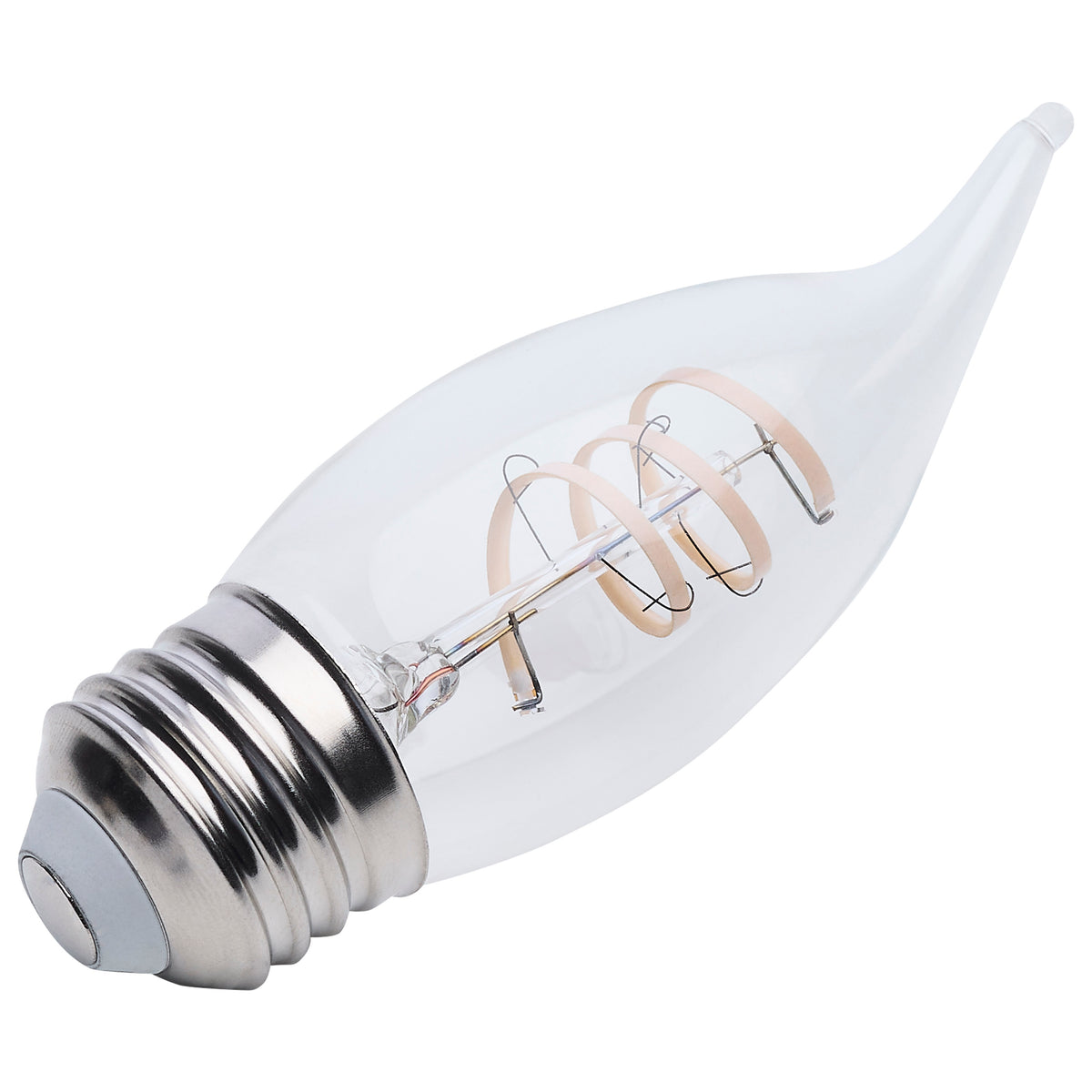 4 Watt CA11 LED - Reminiscent - Flex Gray Coil Filament - E26 - 2700K - 120 Volt