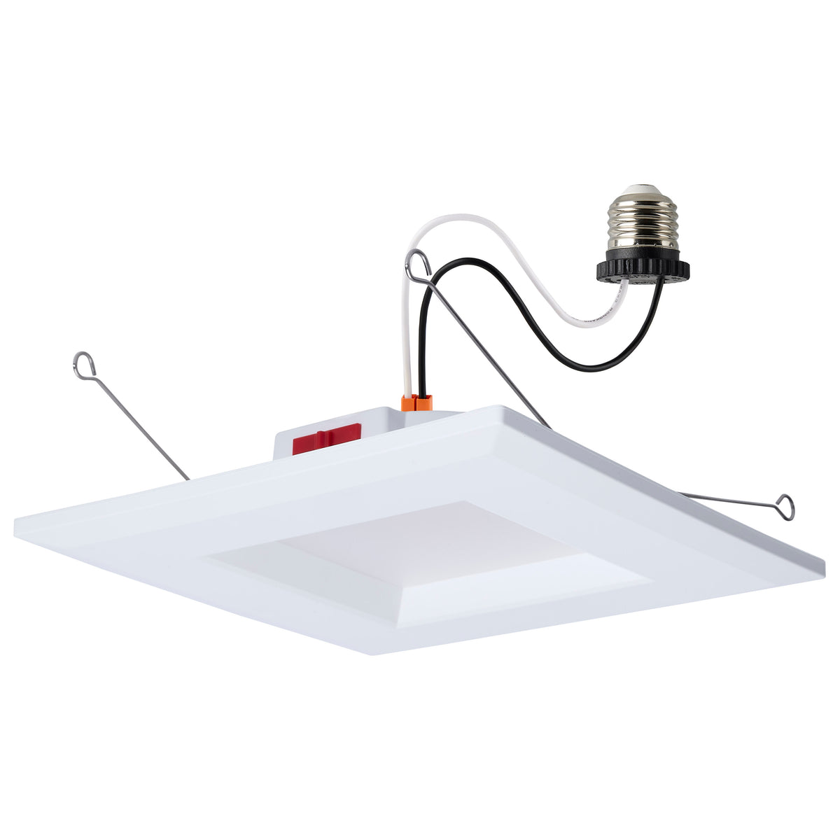 8 Watt LED Downlight Retrofit - 5-6 Inch - Selectable - Square - White Finish bulb or fixture view
