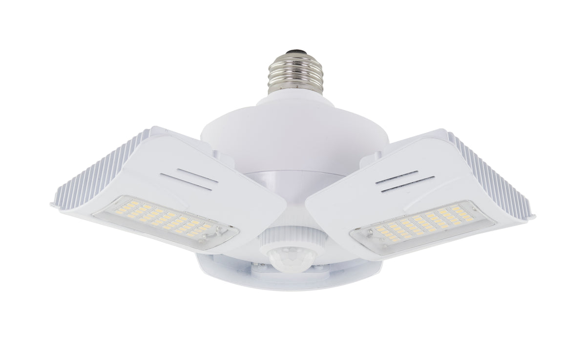 60 Watt LED Motion Sensor Utility Light 4000K - Medium base - Adjustable Beam Angle - 120-277 Volt