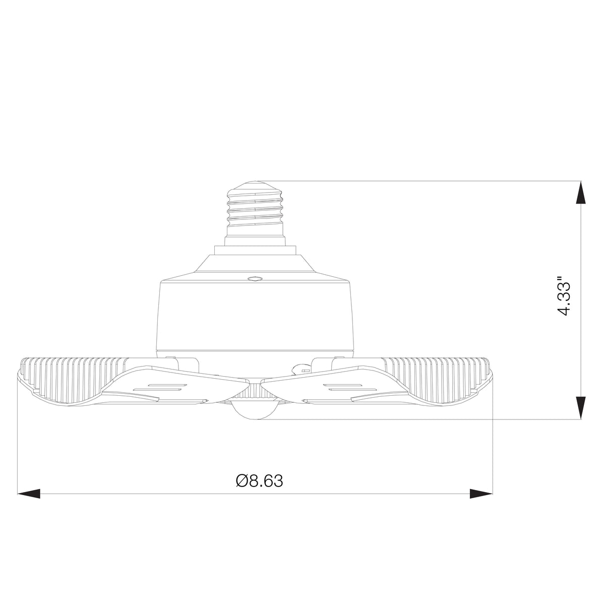 60 Watt LED Motion Sensor Utility Light 4000K - Medium base - Adjustable Beam Angle - 120-277 Volt