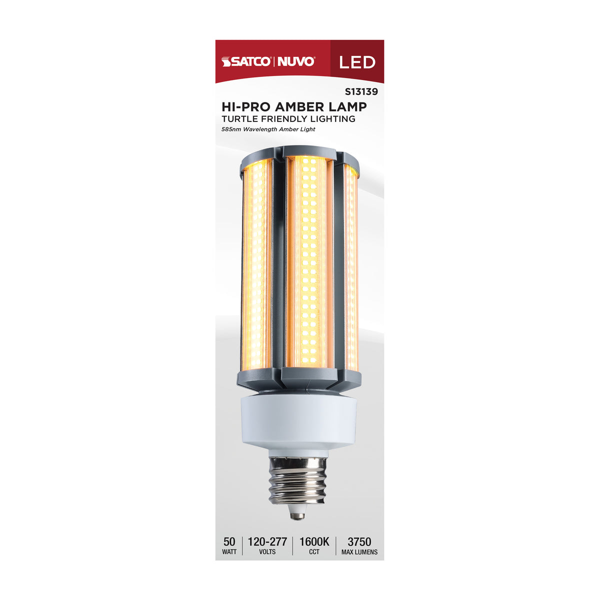 50 Watt - 1600K - Turtle Friendly 585Nm Amber Corncob