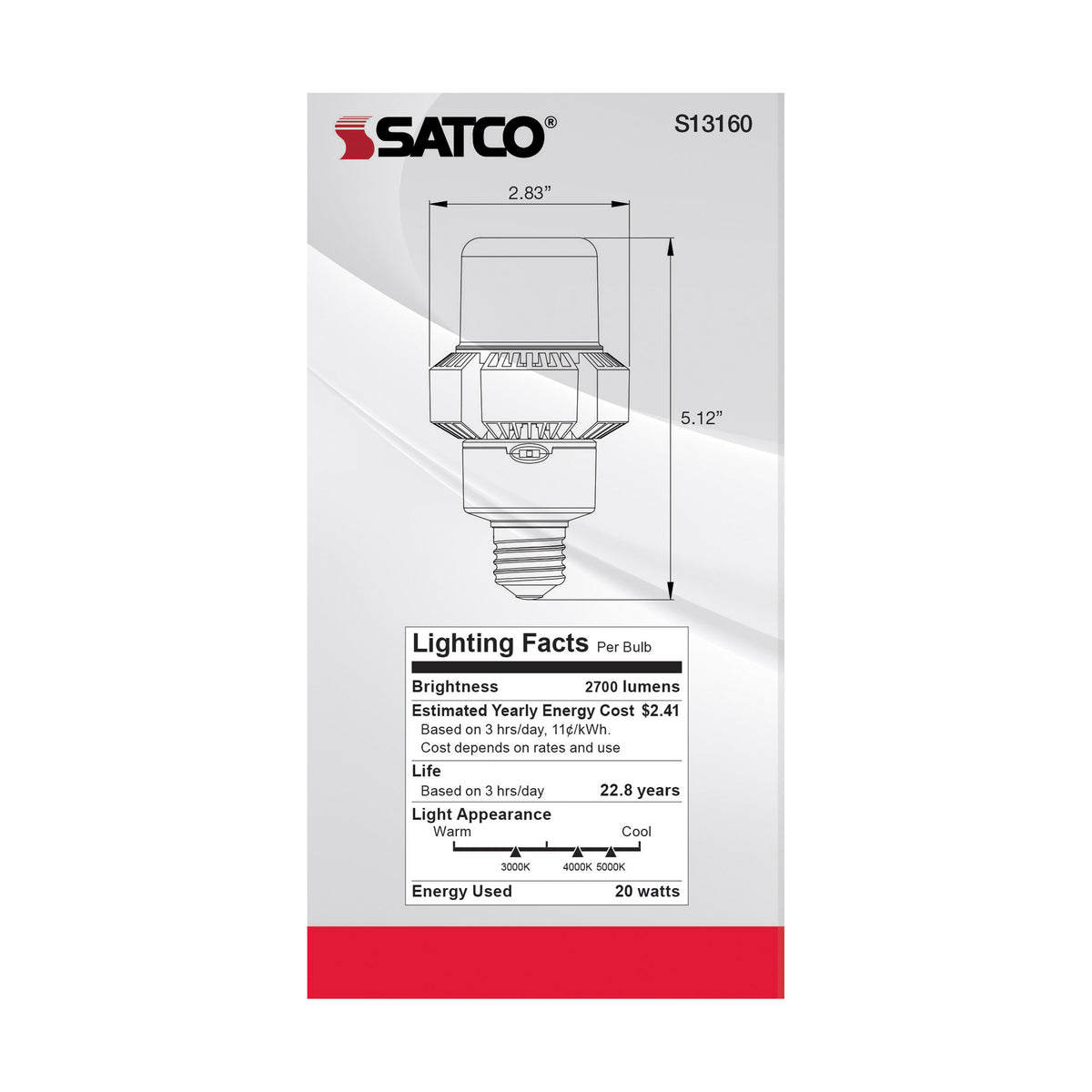 20 Watt - A-Plus 23 - LED - CCT Selectable 3K/4K/5K - Medium base - Type B - Ballast Bypass - 120-277 Volt - ColorQuick Technology
