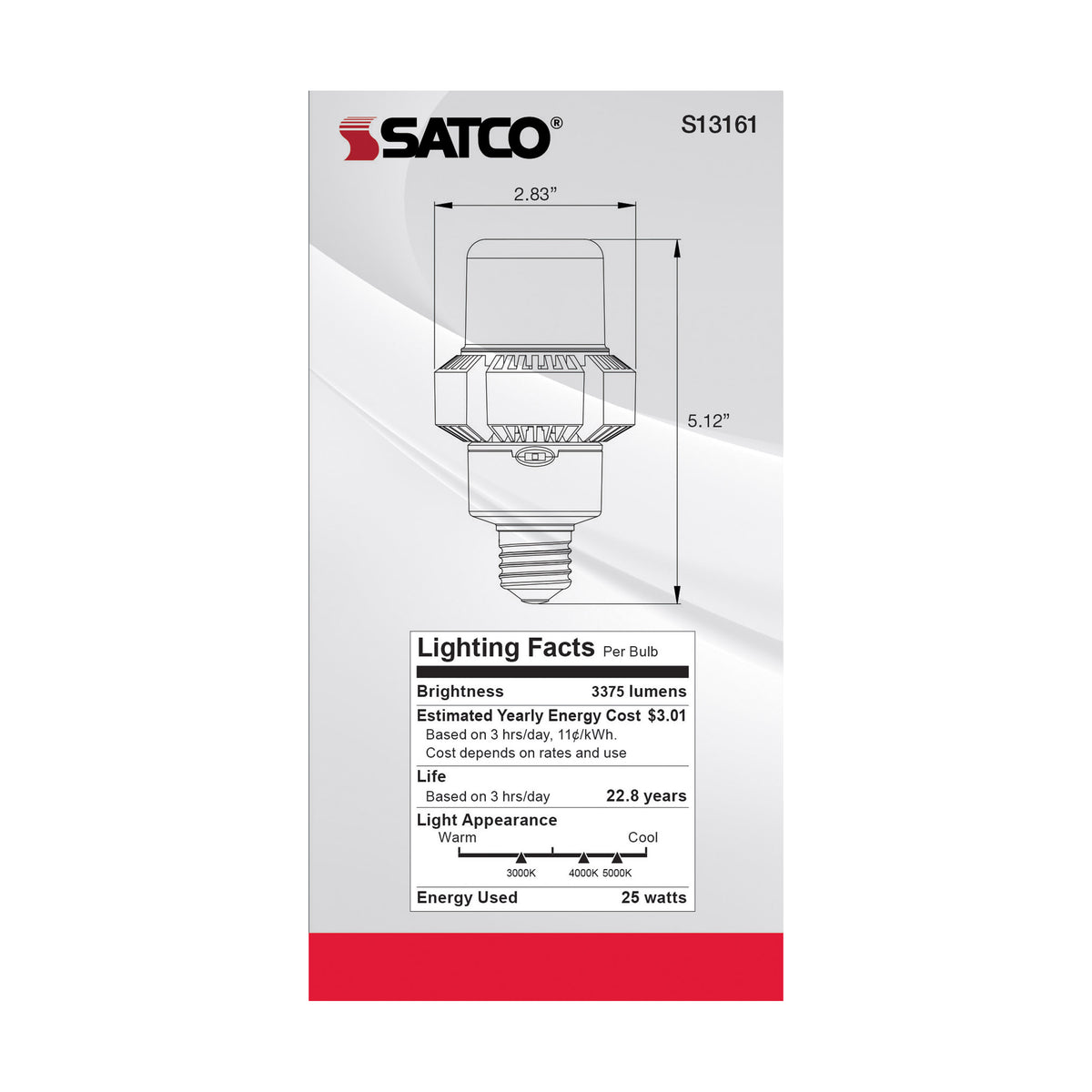 25 Watt - A-Plus 23 - LED - CCT Selectable 3K/4K/5K - Medium base - Type B - Ballast Bypass - 120-277 Volt - ColorQuick Technology