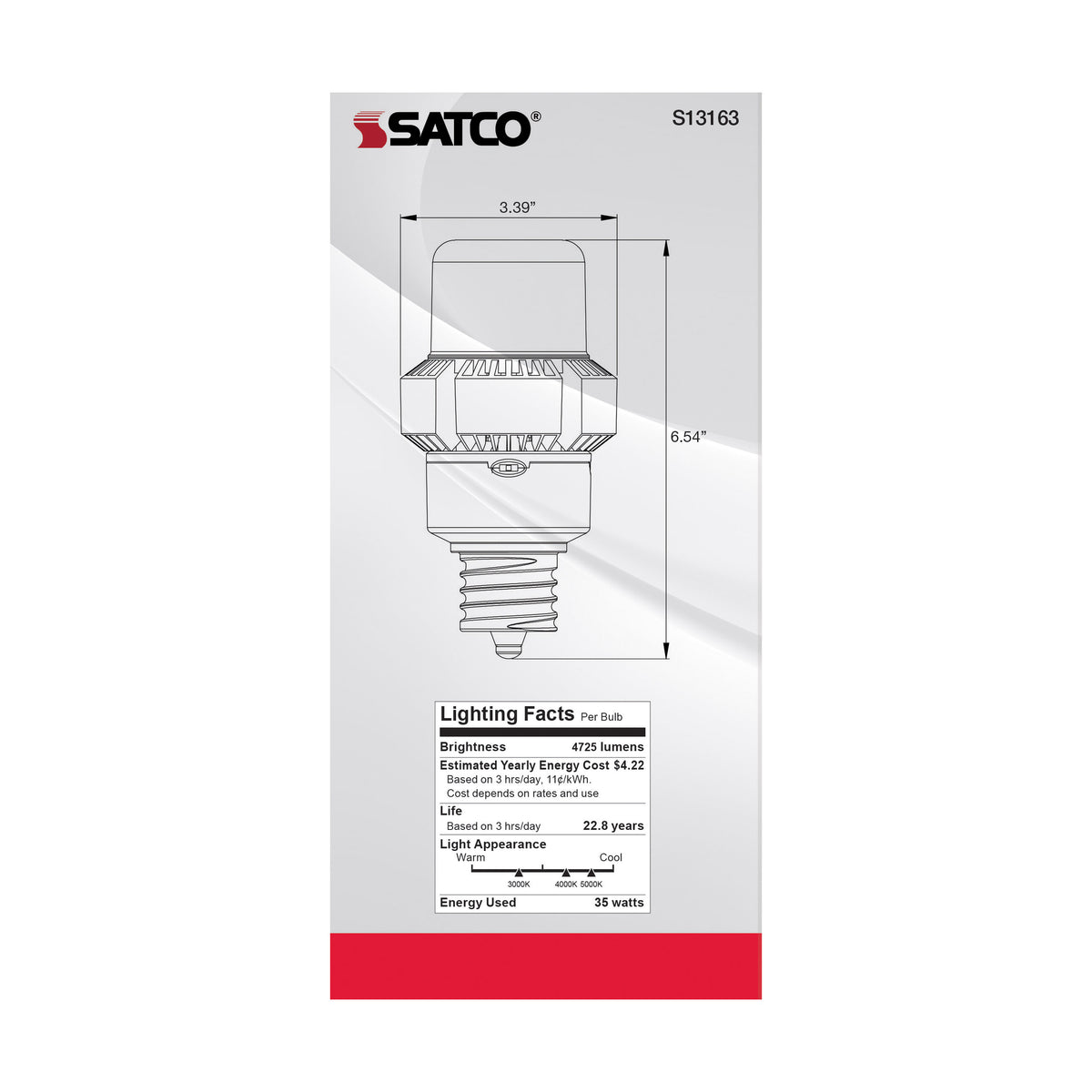 35 Watt - A-Plus 28 - LED - CCT Selectable and Wattage Selectable - Extended Mogul base - Type B - Ballast Bypass - ColorQuick Technology - PowerQuick Technology