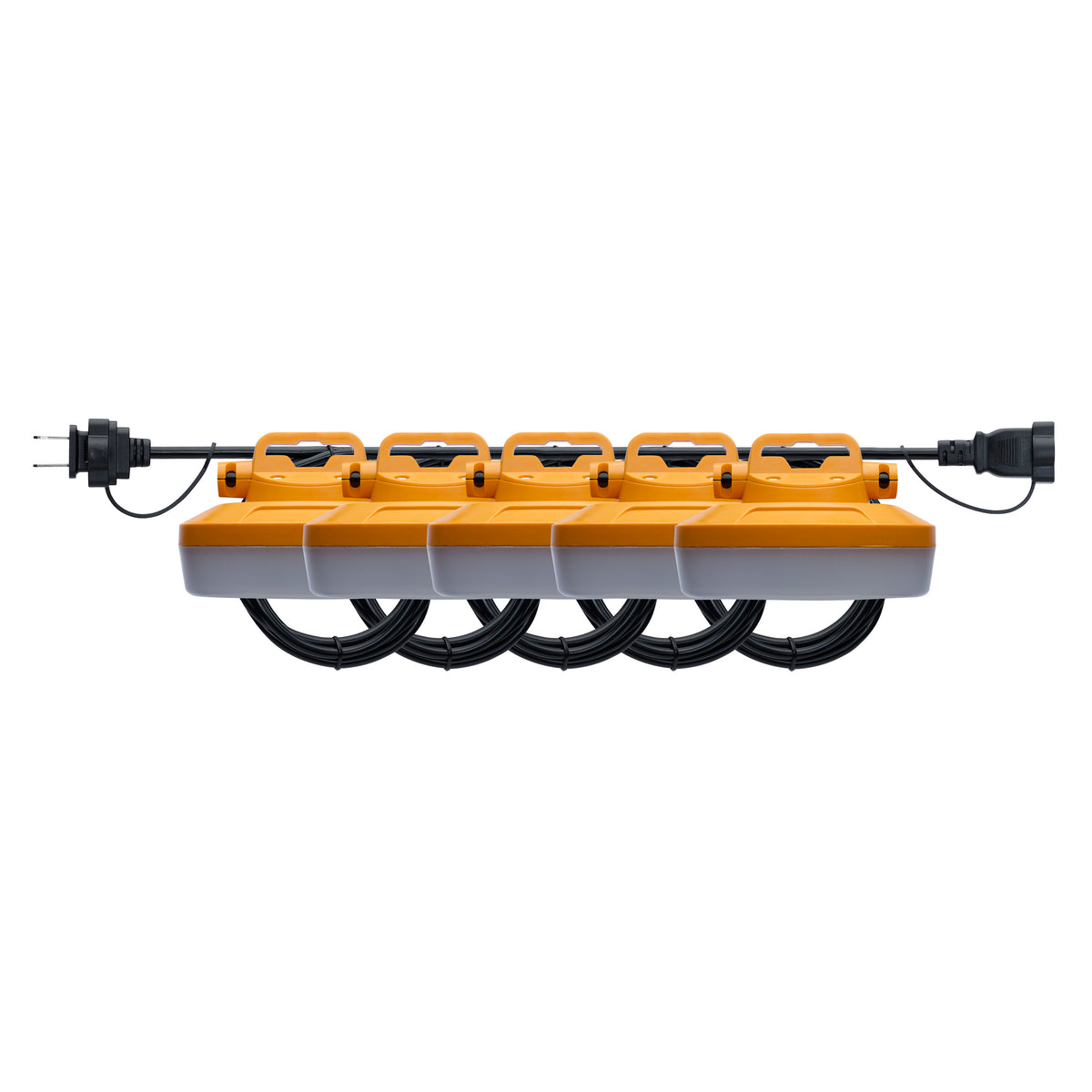 60 Watt LED High-Lumen Industrial/Commercial String Light - 5 Interconnected Lamps - 5000K - 50 Foot Integrated Cord - 120