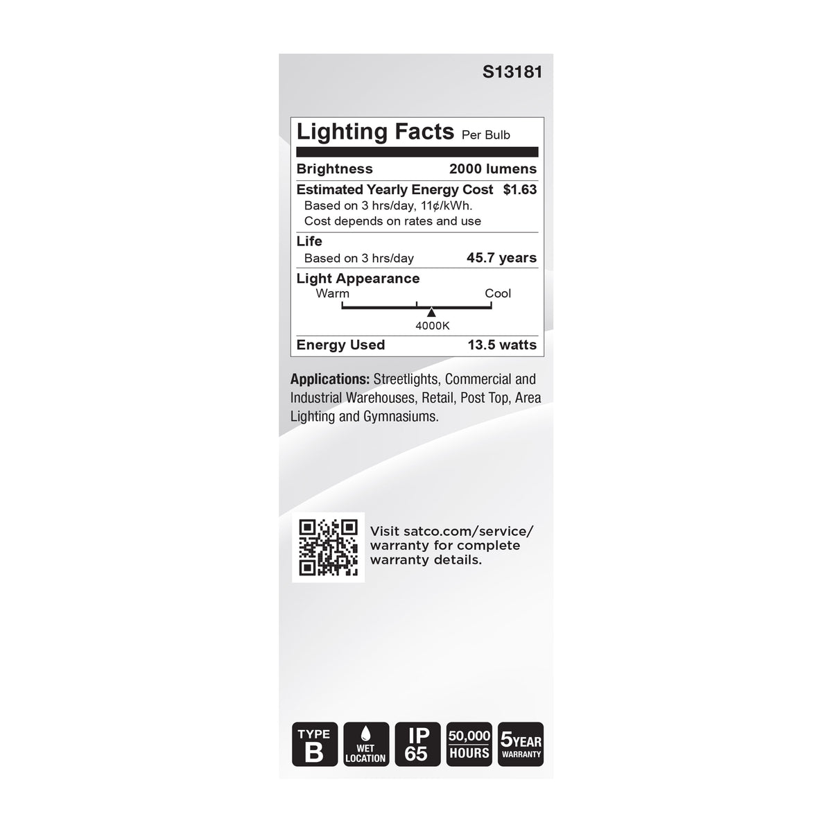 13.5 Watt LED HID Replacement - ED17 - 4000K - Medium Base - Clear - 120-277 Range Voltage