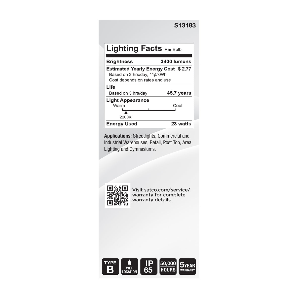 23 Watt LED HID Replacement - ED23.5 - 2200K - Medium Base - Clear - 120-277 Range Voltage