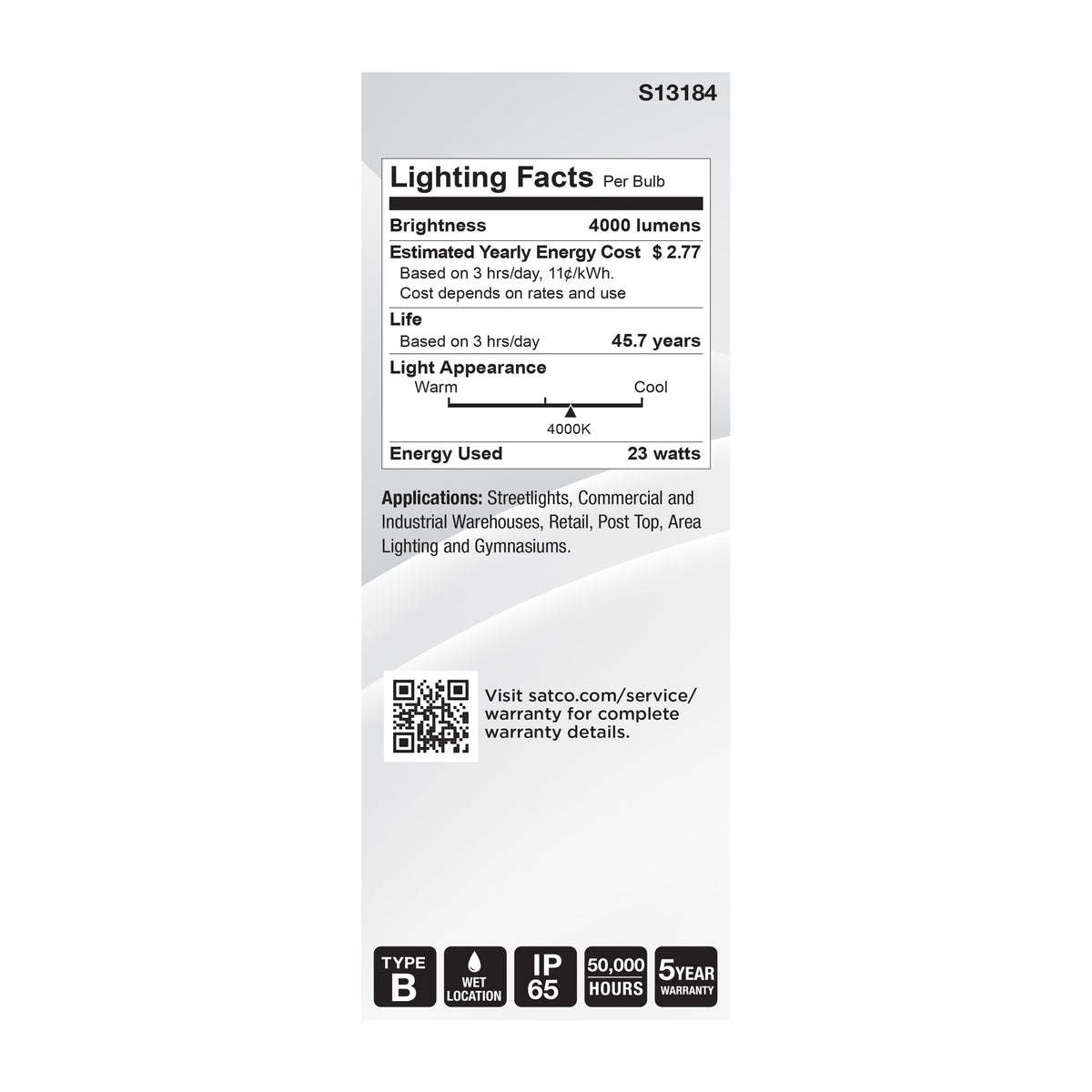 23 Watt LED HID Replacement - ED23.5 - 4000K - Medium Base - Clear - 120-277 Range Voltage