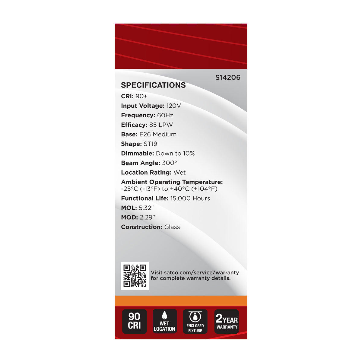 3.5 Watt ST19 LED - 2000K CCT - Medium Base - Clear Glass - Amber Coil Filament - Dimmable - 120 Volt