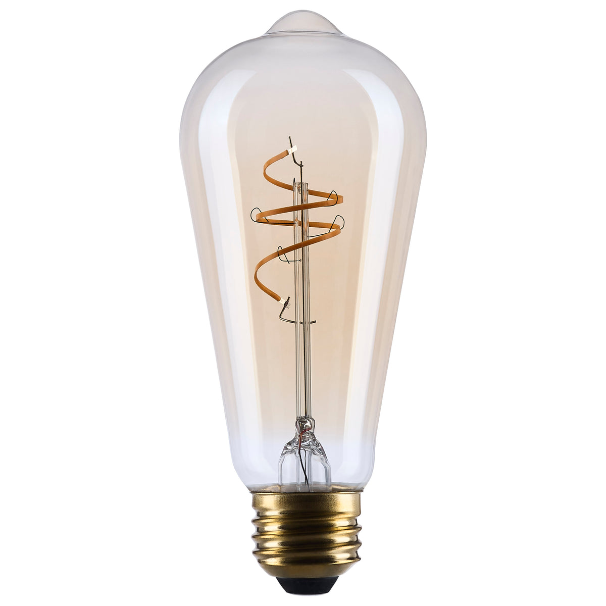 5.5 Watt ST19 LED - 2000K - Medium Base - Clear Glass - Amber Coil Filament - Dimmable - 120 Volt bulb or fixture view