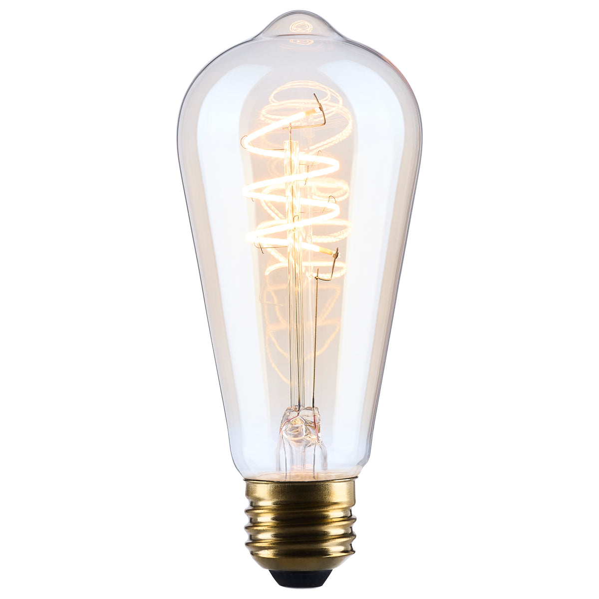 8 Watt ST19 LED - 2000K CCT - Medium Base - Clear Glass - Amber Coil Filament - Dimmable - 120 Volt
