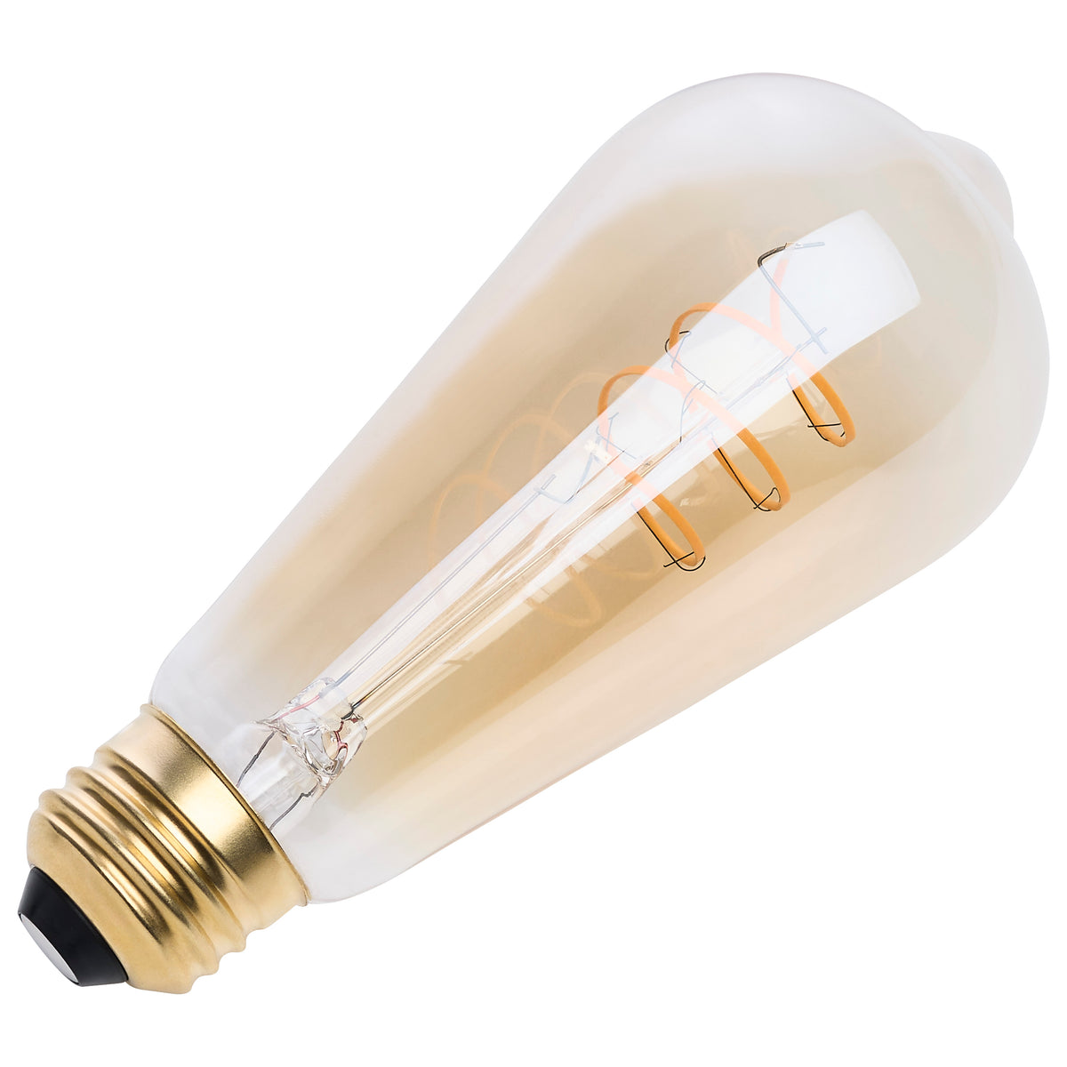 8 Watt ST19 LED - 2000K CCT - Medium Base - Clear Glass - Amber Coil Filament - Dimmable - 120 Volt