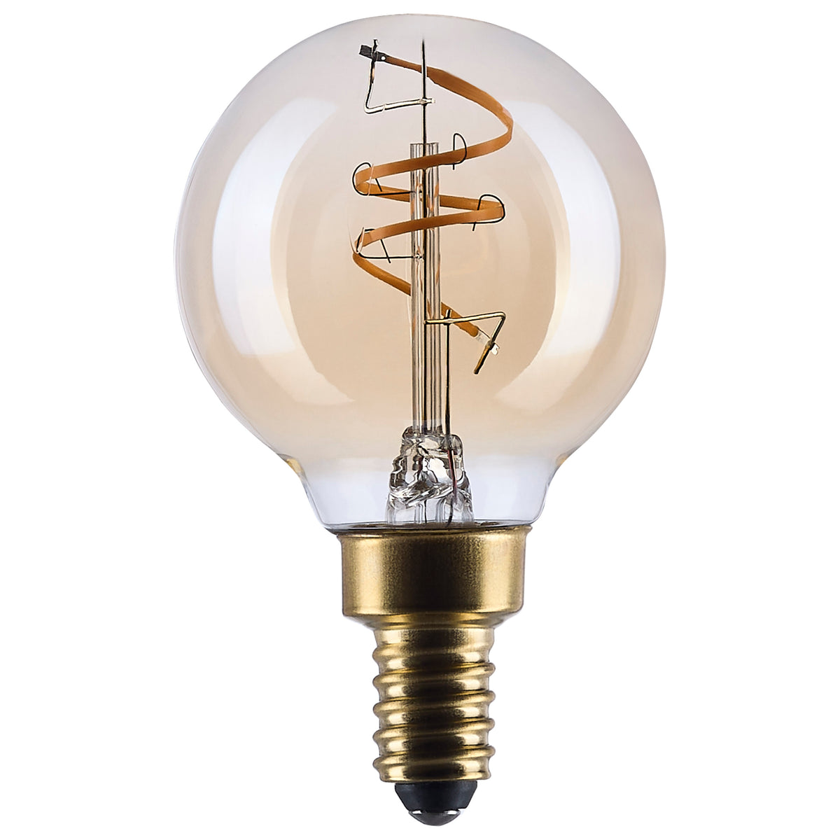 3.5 Watt G16.5 LED - 2000K - Candelabra Base - Clear Glass - Amber Coil Filament - Dimmable - 120 Volt lighting product