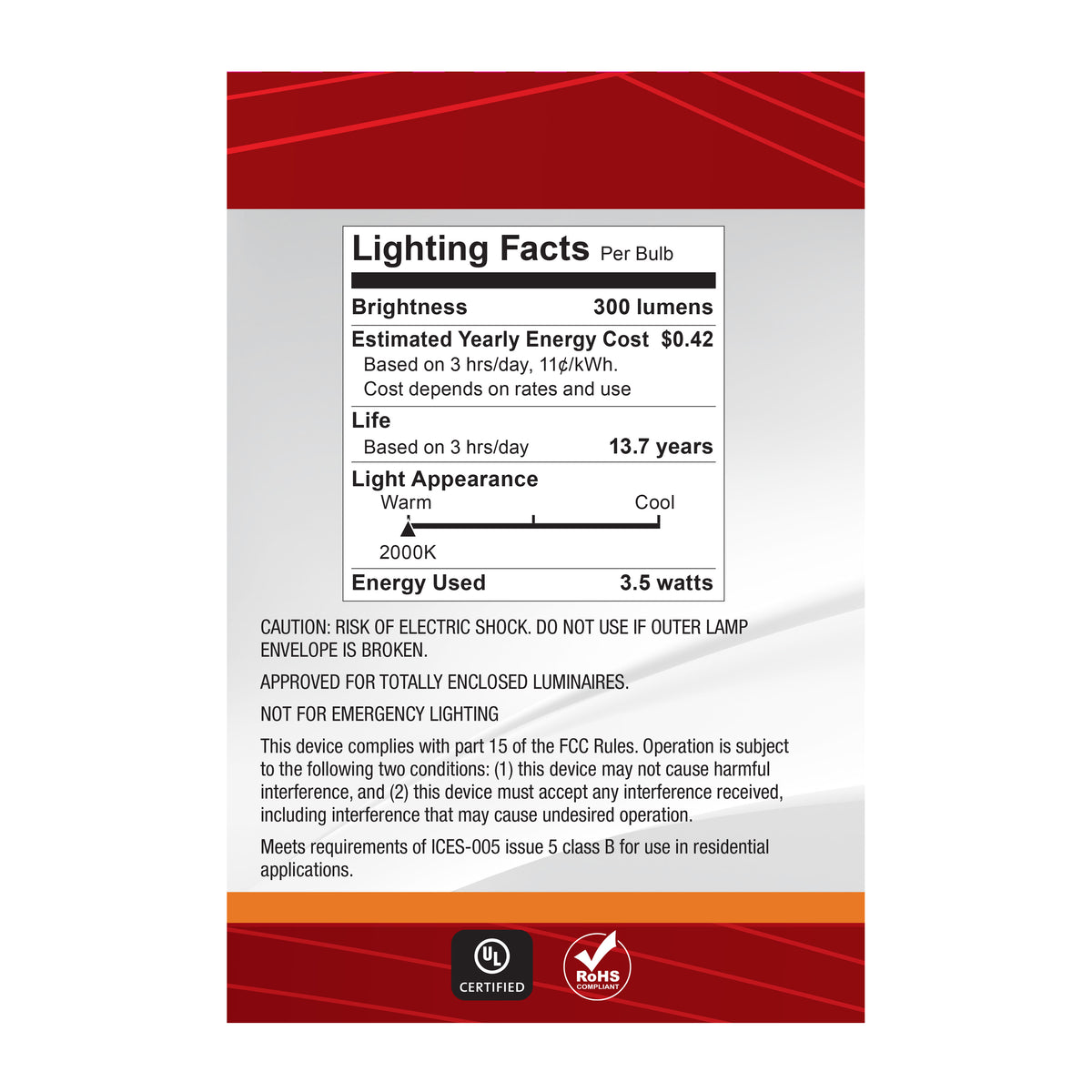 3.5 Watt G25 LED - 2000K CCT - Medium Base - Clear Glass - Amber Coil Filament - Dimmable - 120 Volt