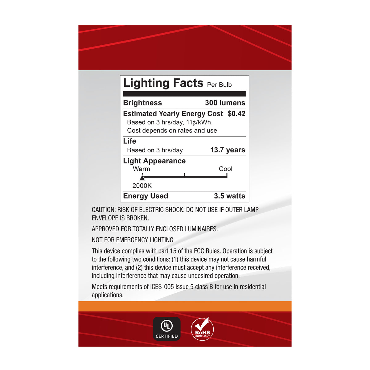 3.5 Watt G30 LED - 2000K CCT - Medium Base - Clear Glass - Amber Coil Filament - Dimmable - 120 Volt