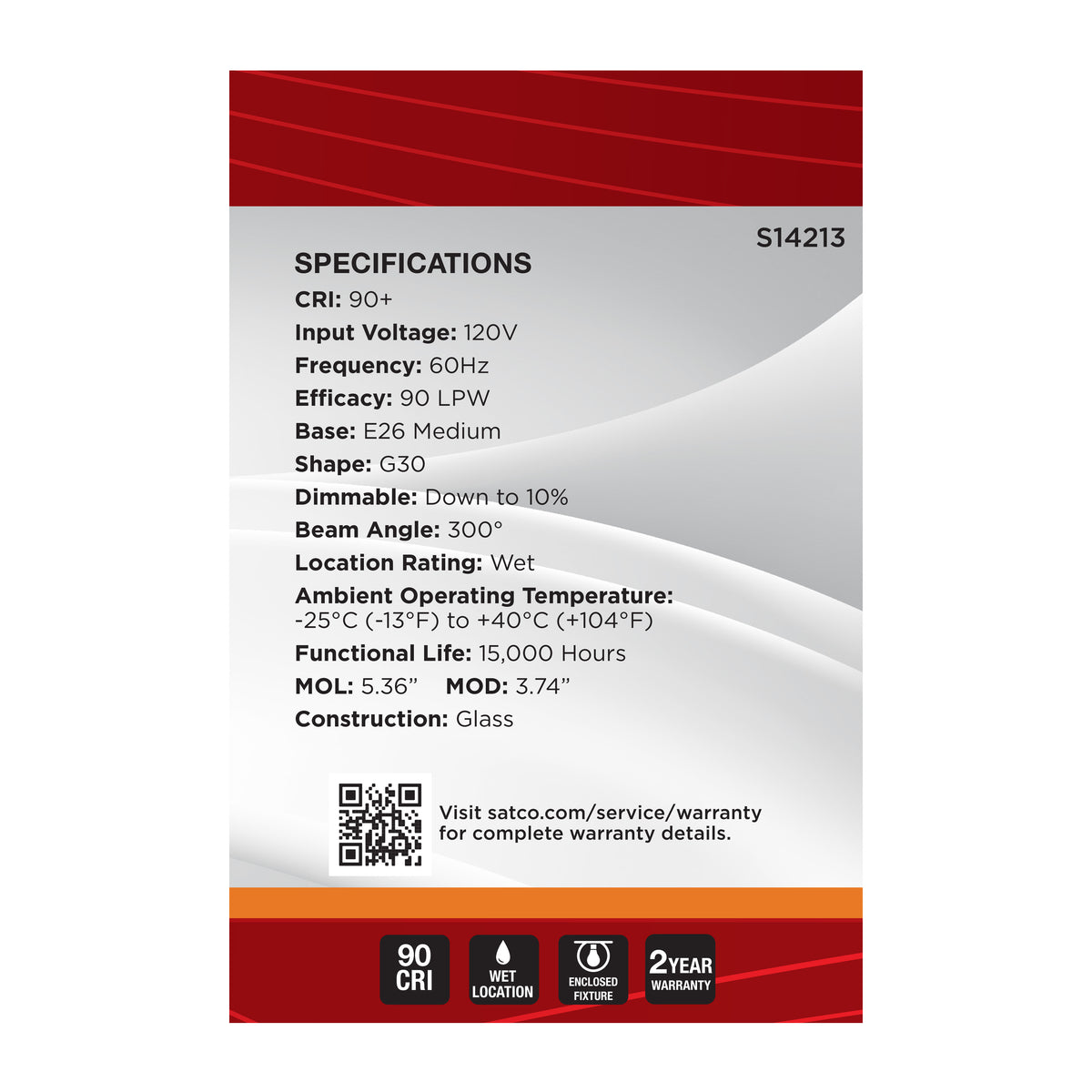 5.5 Watt G30 LED - 2000K CCT - Medium Base - Clear Glass - Amber Coil Filament - Dimmable - 120 Volt