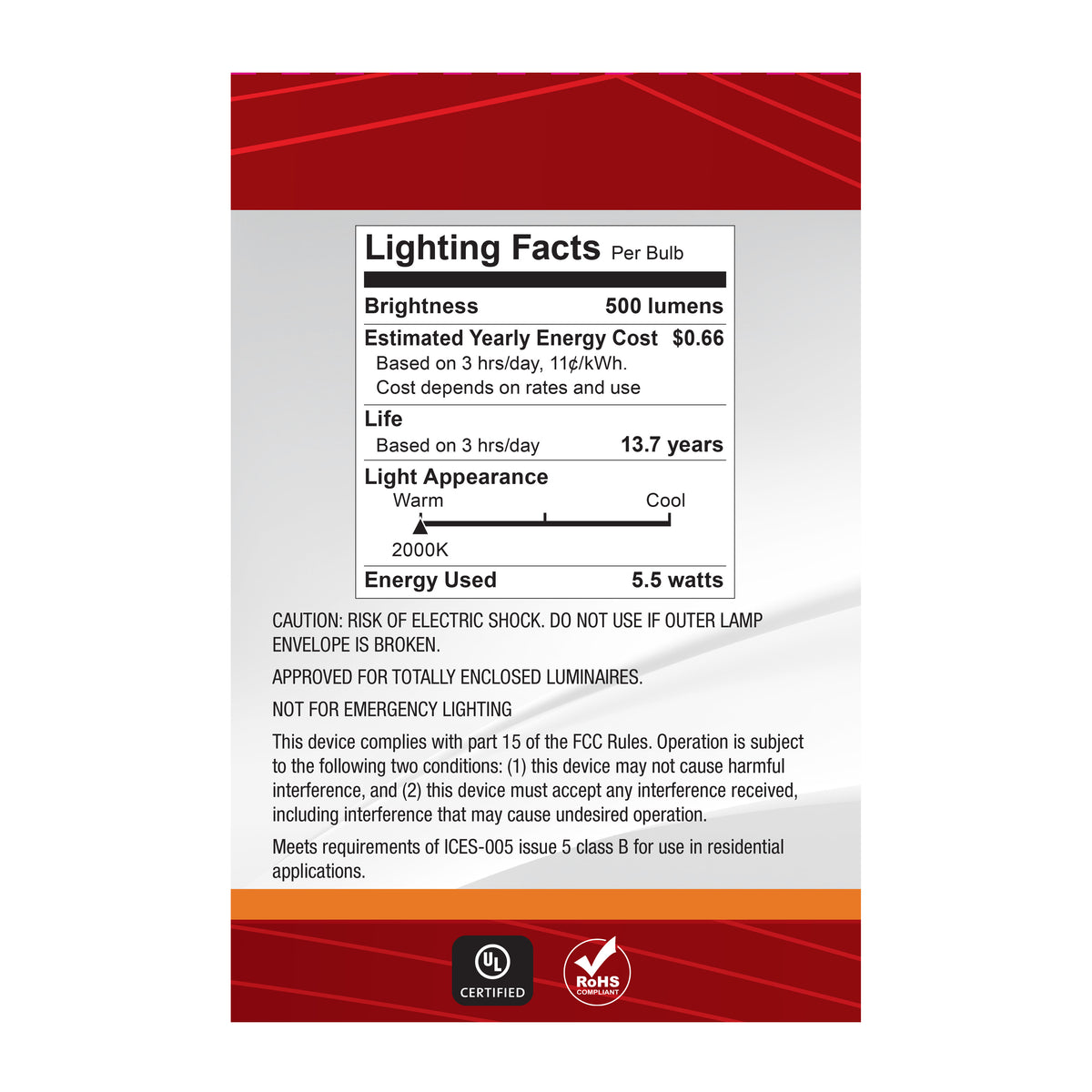 5.5 Watt G30 LED - 2000K CCT - Medium Base - Clear Glass - Amber Coil Filament - Dimmable - 120 Volt
