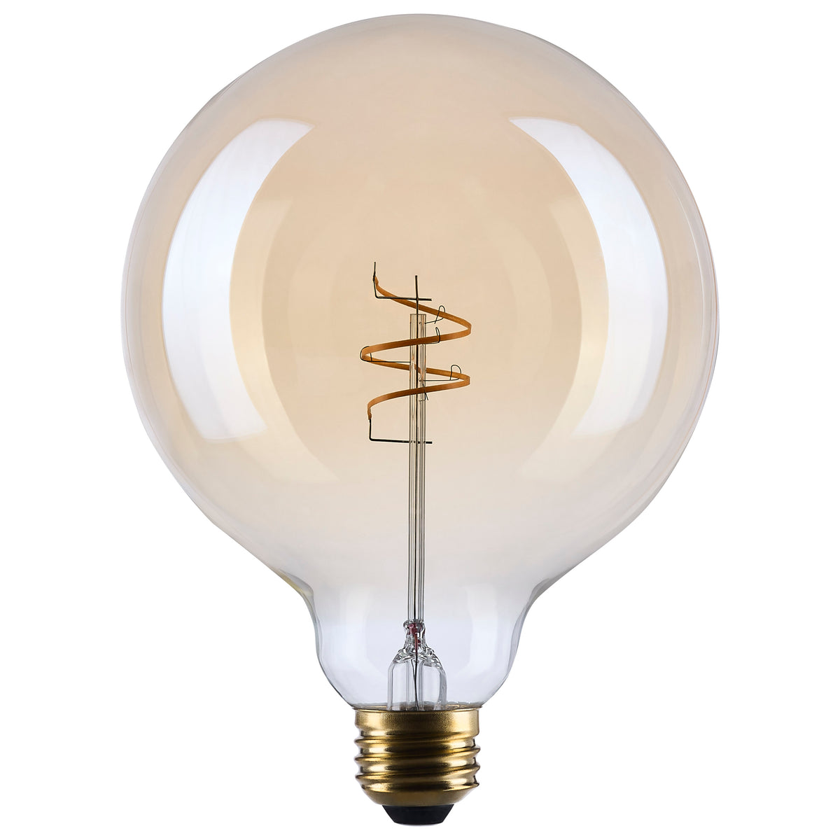 5.5 Watt G40 LED - 2000K - Medium Base - Clear Glass - Amber Coil Filament - Dimmable - 120 Volt for hospitality spaces and