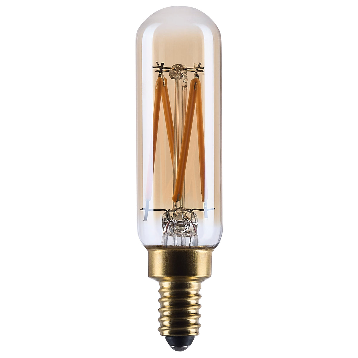3.5 Watt T6 LED - 2000K - Candelabra Base - Clear Glass - Amber Straight Filament - Dimmable - 120 Volt lighting product