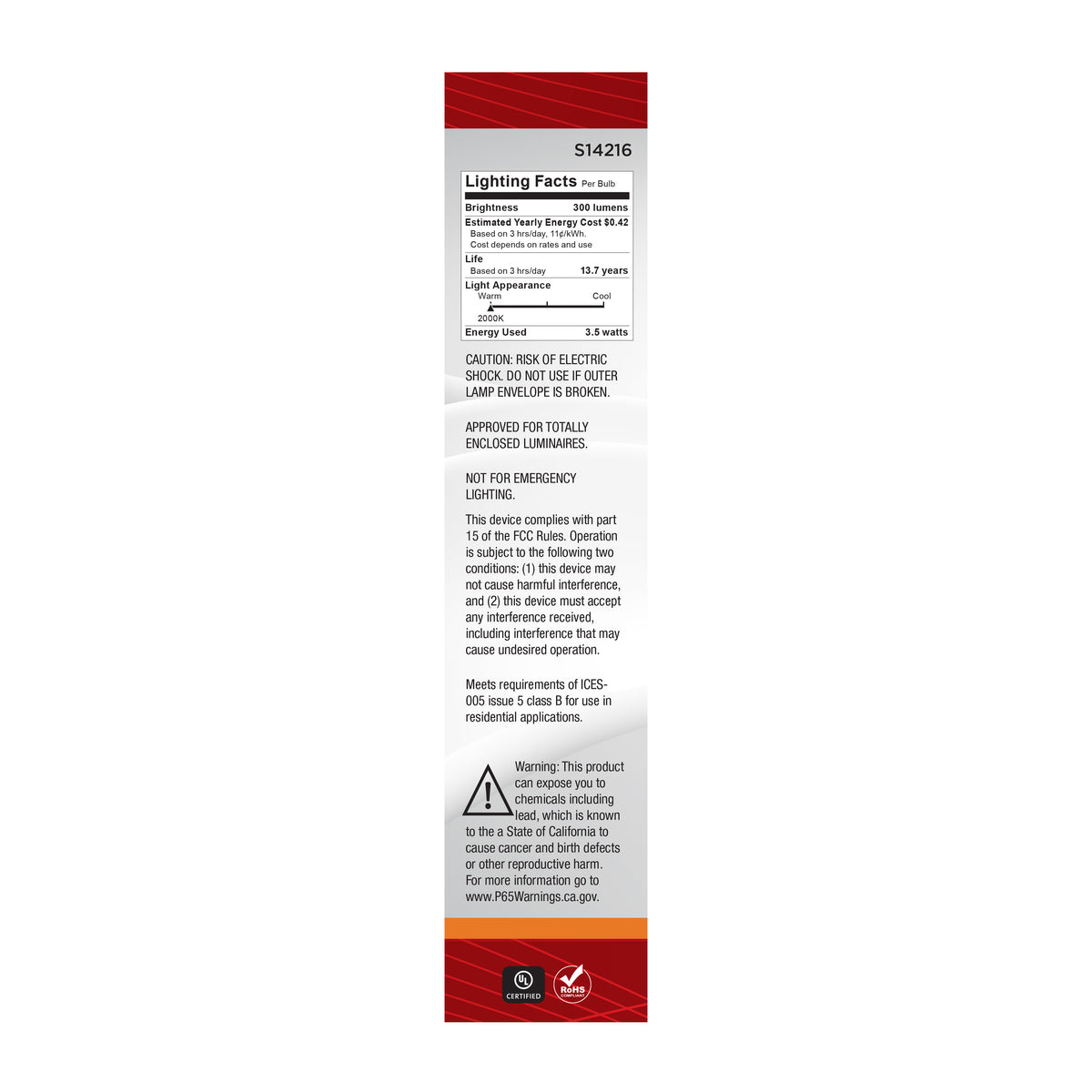 3.5 Watt T6 LED - 2000K CCT - Candelabra Base - Clear Glass - Amber Straight Filament - Dimmable - 120 Volt