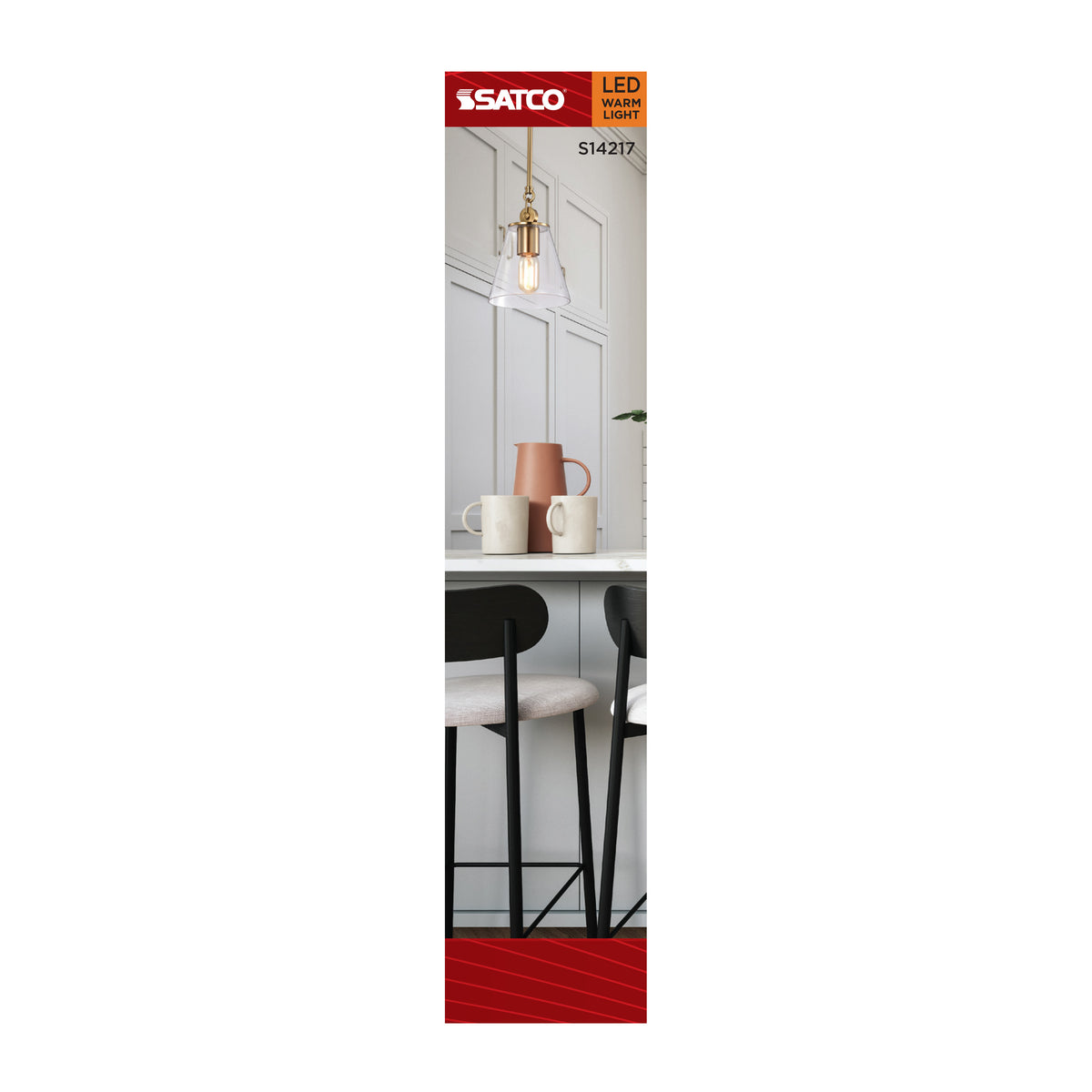 5.5 Watt T6 LED - 2000K CCT - Candelabra Base - Clear Glass - Amber Straight Filament - Dimmable - 120 Volt