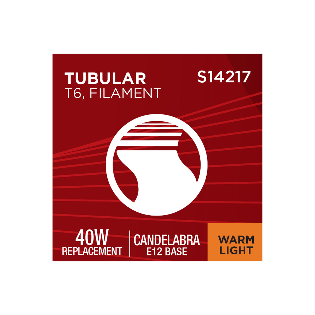 5.5 Watt T6 LED - 2000K CCT - Candelabra Base - Clear Glass - Amber Straight Filament - Dimmable - 120 Volt
