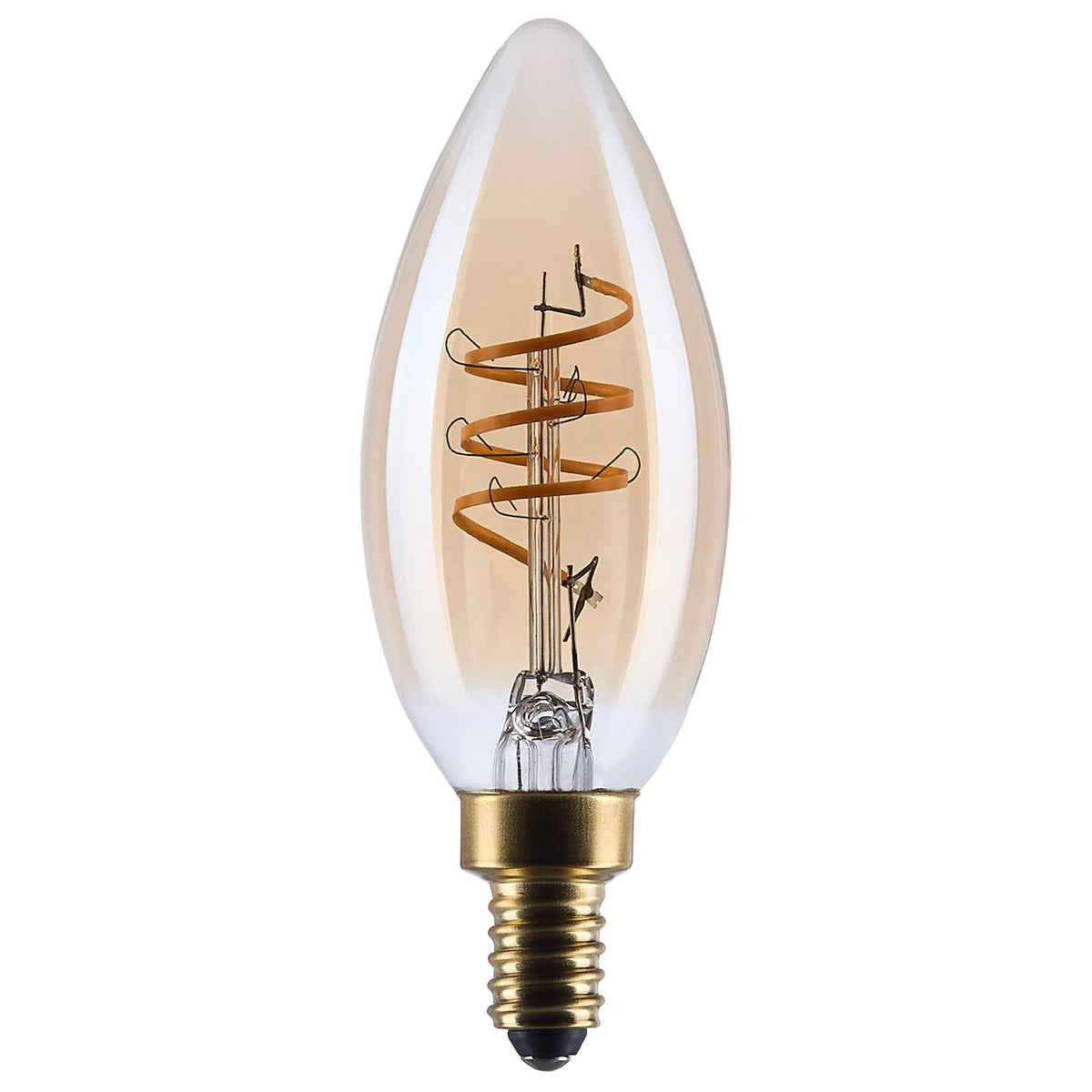 5.5 Watt C11 LED - 2000K - Candelabra Base - Clear Glass - Amber coil Filament - Dimmable - 120 Volt product image