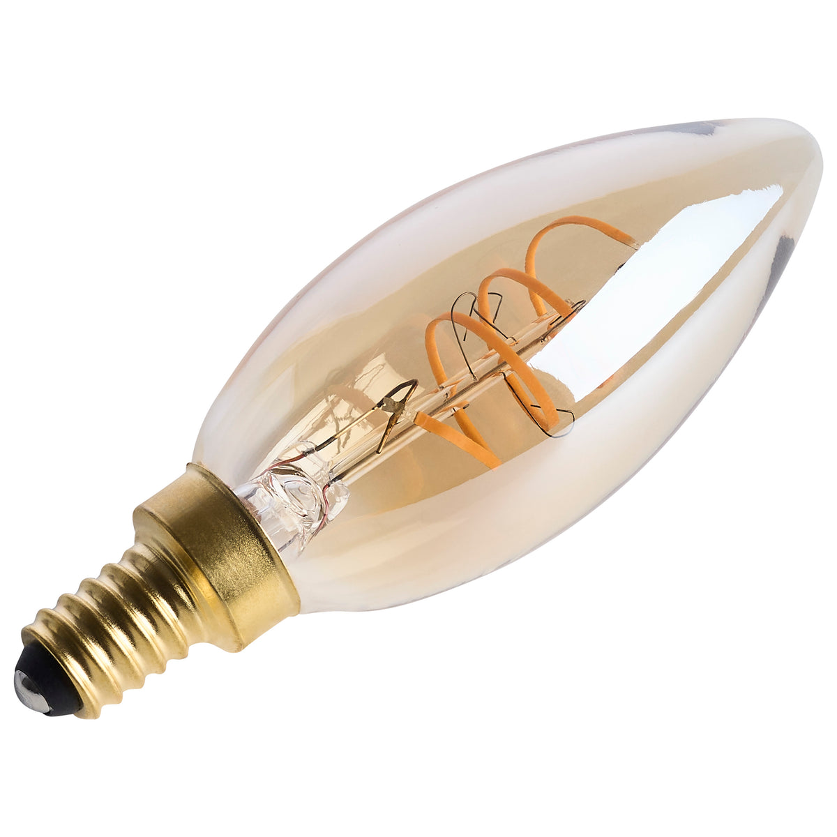 5.5 Watt C11 LED - 2000K CCT - Candelabra Base - Clear Glass - Amber coil Filament - Dimmable - 120 Volt